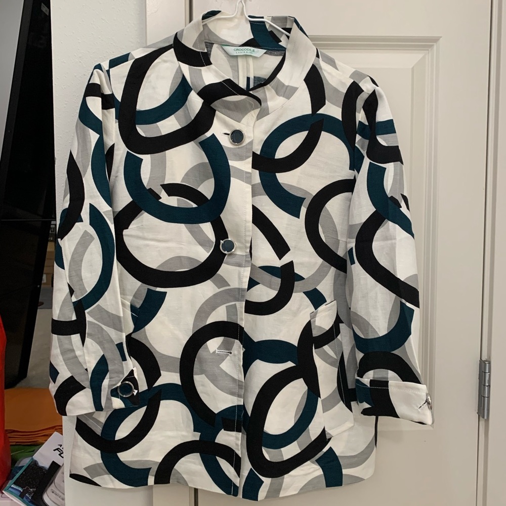 crocodile print jacket